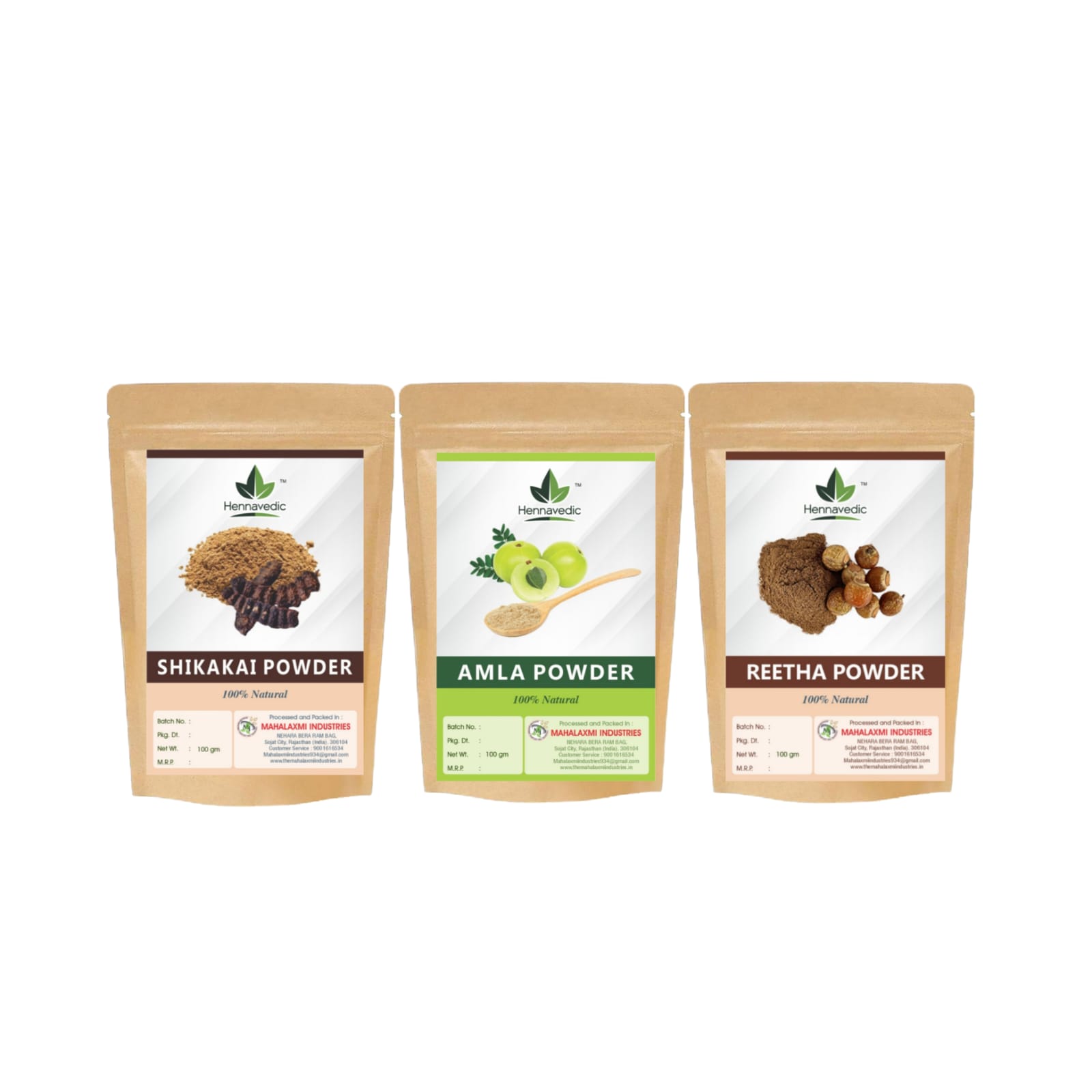 3 in 1 Combo Amla, Reetha and Shikakai Powder in One