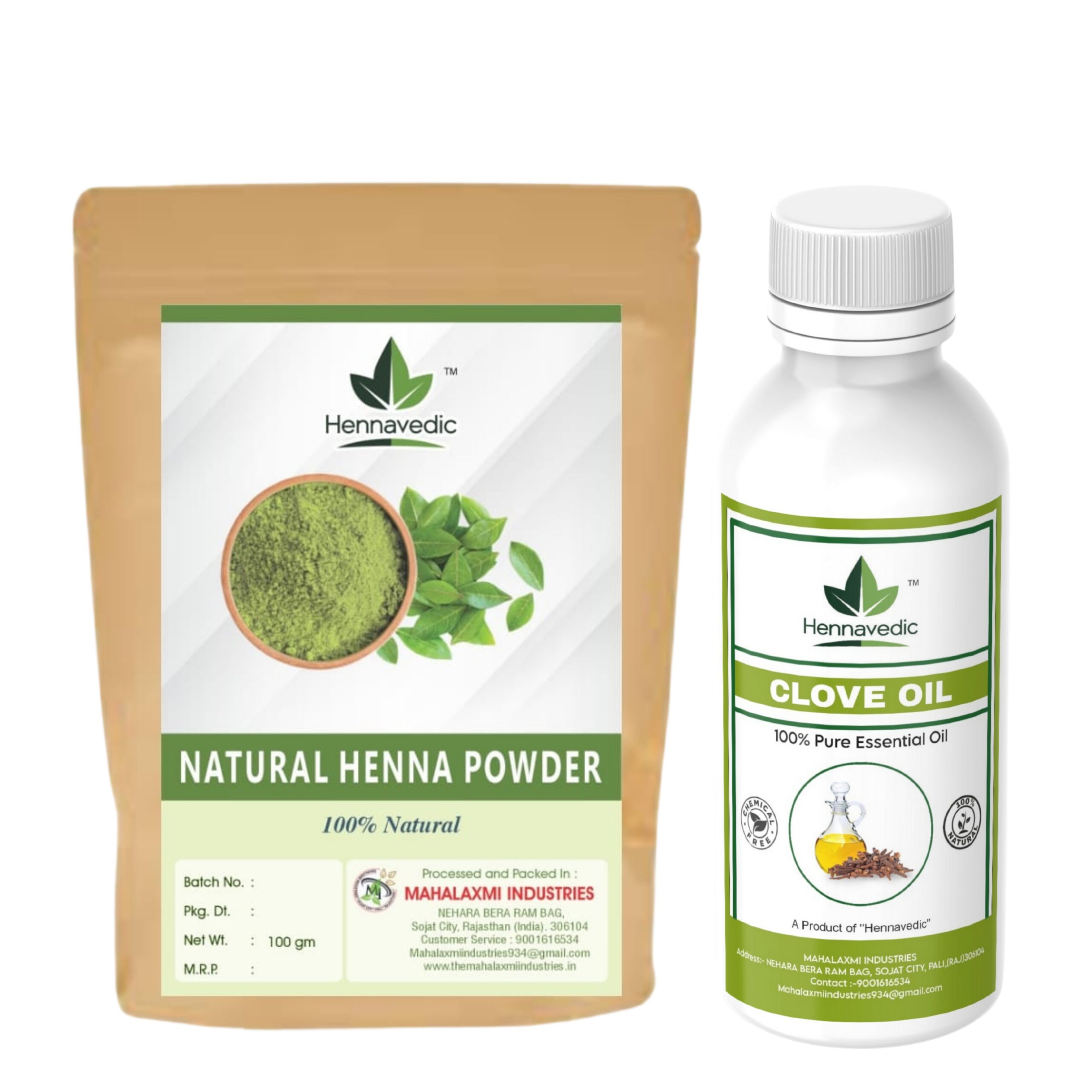 Natural Henna Powder (1kg) + 100% Pure Clove Oil (500ml) Combo – For Dark Mehndi Stain – Herbal Mehndi Powder with Enhancer Oil – Bridal & Festival Ready