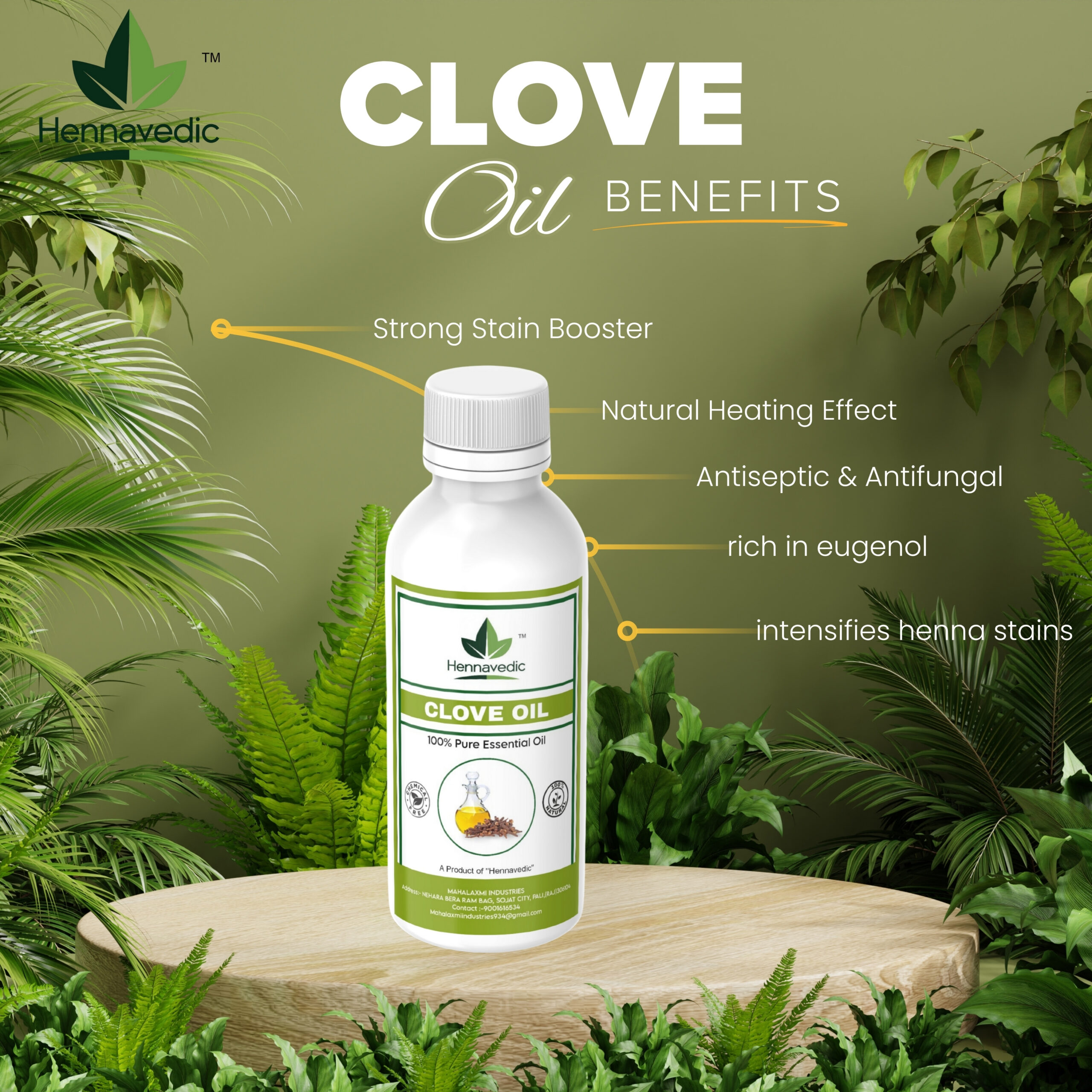 Natural Henna Powder (1kg) + 100% Pure Clove Oil (500ml) Combo – For Dark Mehndi Stain – Herbal Mehndi Powder with Enhancer Oil – Bridal & Festival Ready - Image 4