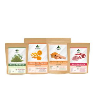 Rose Powder, Neem Powder, Orange Peel Powder & Sandalwood Powder