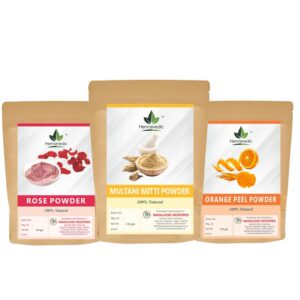 Rose Powder, Multani Mitti Powder & Orange Peel Powder