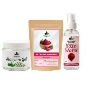 Beetroot Powder + Aloevera Gel + Rose Water Combo