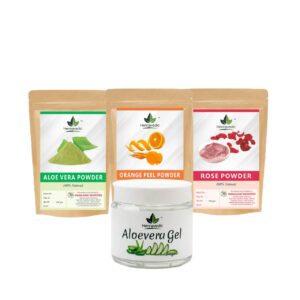 Rose Powder + Orange Peel Powder + Aloevera Powder + Aloevera Gel