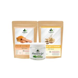Multani Mitti Powder + Sandalwood Powder + Aloevera Gel