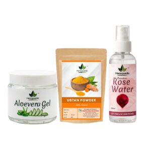 Ubtan Powder + Aloevera Gel + Rose Water Combo