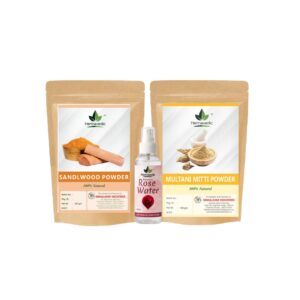 Multani Mitti Powder + Sandalwood Powder + Rose Water Combo