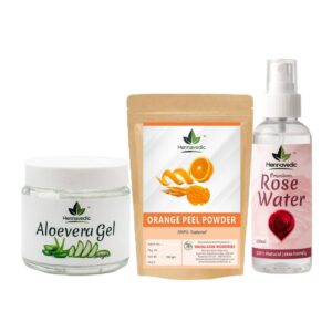 Orange Peel Powder + Aloevera Gel + Rose Water Combo