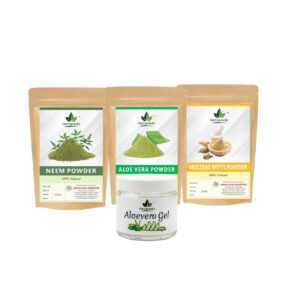 Neem Powder + Multani Mitti Powder + Aloevera Powder + Aloevera Gel